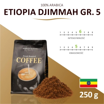 Kawa Etiopia Djimmah Gr.5 Mielona 250g
