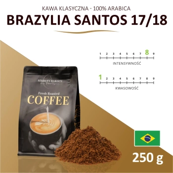 Kawa Brazylia Santos 17/18 Mielona 250g